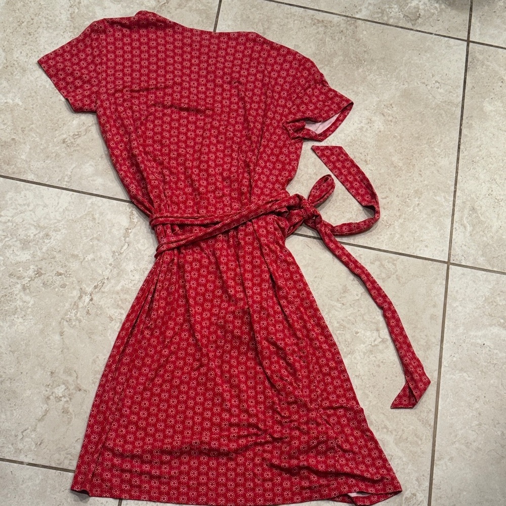 LOFT Red Floral Midi Dress - Picture 4 of 4